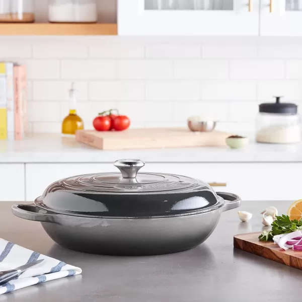 imageLe Creuset Enameled Cast Iron Signature Braiser 35 qt MarbleOyster