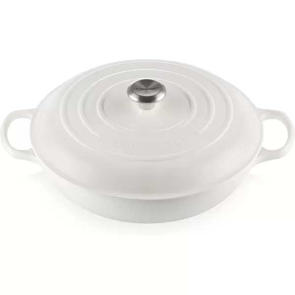 imageLe Creuset Enameled Cast Iron Signature Braiser 35 qt MarbleWhite