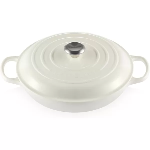 imageLe Creuset Enameled Cast Iron Signature Braiser 35 qt MarbleWhite