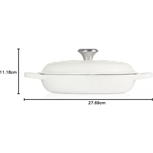 imageLe Creuset Enameled Cast Iron Signature Braiser 35 qt MarbleWhite