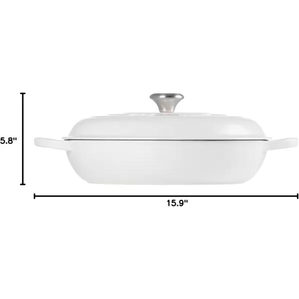 imageLe Creuset Enameled Cast Iron Signature Braiser 35 qt MarbleWhite