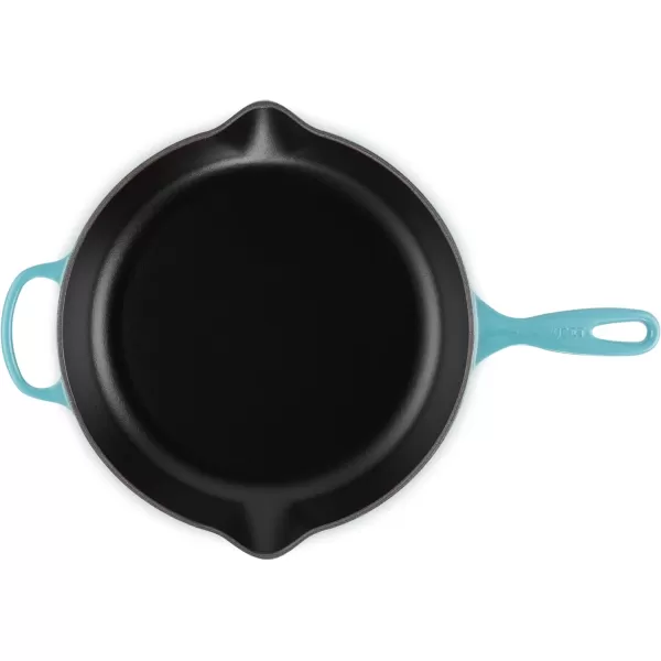 imageLe Creuset Enameled Cast Iron Signature Iron Handle Skillet 1175quot 238 qt CeriseCaribbean
