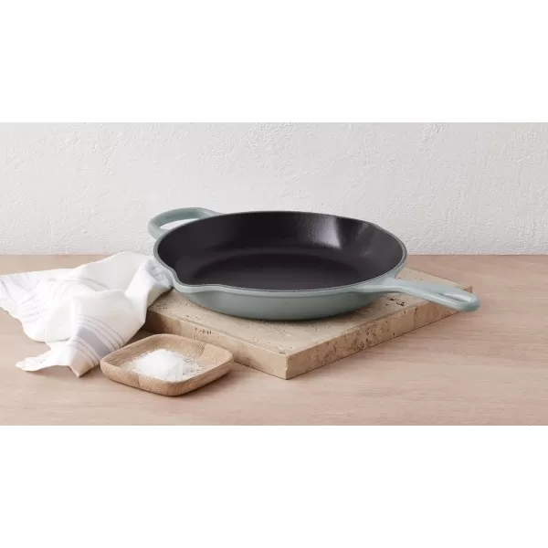 imageLe Creuset Enameled Cast Iron Signature Iron Handle Skillet 1175quot 238 qt CeriseSea Salt