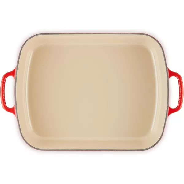 imageLe Creuset Enameled Cast Iron Signature Rectangular Roaster 525 qt 117quot x 168quot  WhiteCerise