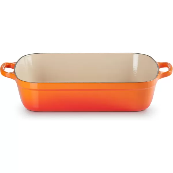 imageLe Creuset Enameled Cast Iron Signature Rectangular Roaster 525 qt 117quot x 168quot  WhiteFlame