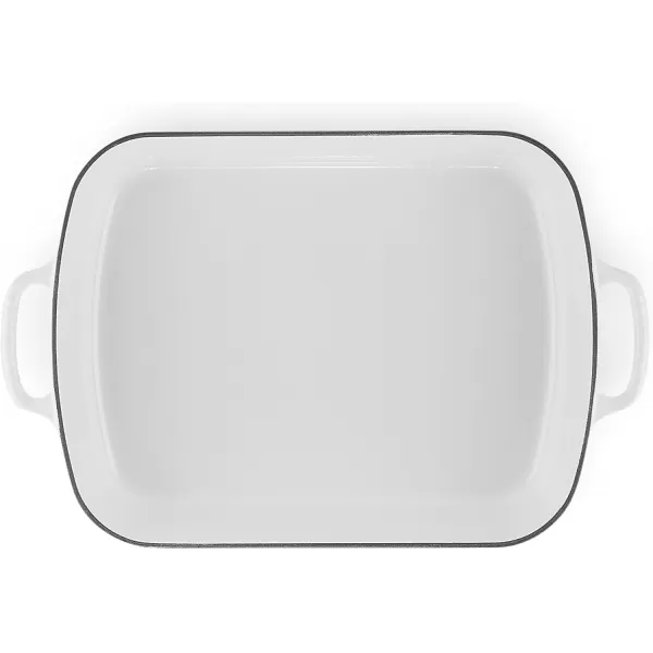 imageLe Creuset Enameled Cast Iron Signature Rectangular Roaster 525 qt 117quot x 168quot  WhiteWhite