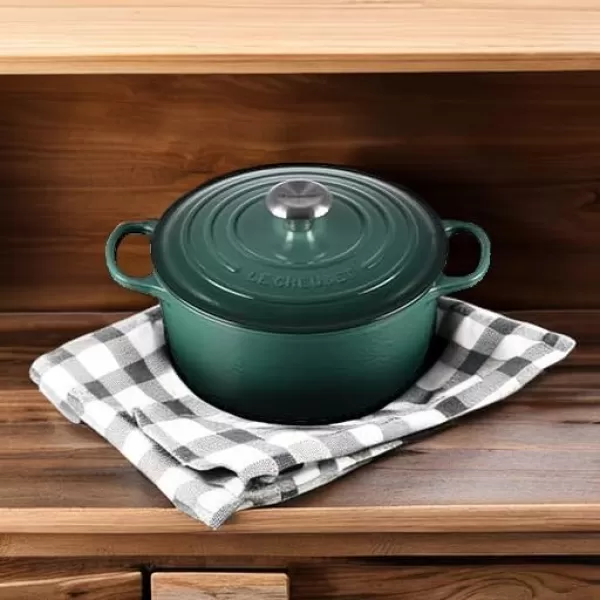 imageLe Creuset Enameled Cast Iron Signature Round Dutch Oven 55 qt OliveArtichaut