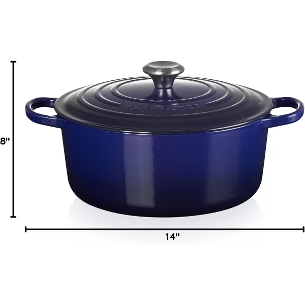 imageLe Creuset Enameled Cast Iron Signature Round Dutch Oven 55 qt OliveIndigo