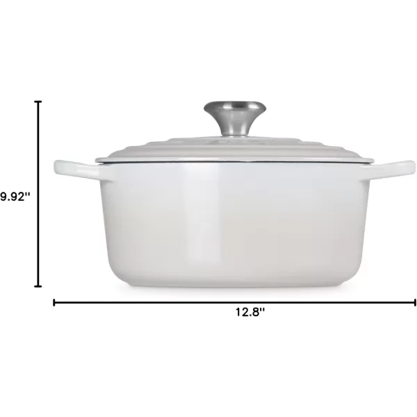 imageLe Creuset Enameled Cast Iron Signature Round Dutch Oven 55 qt OliveMeringue