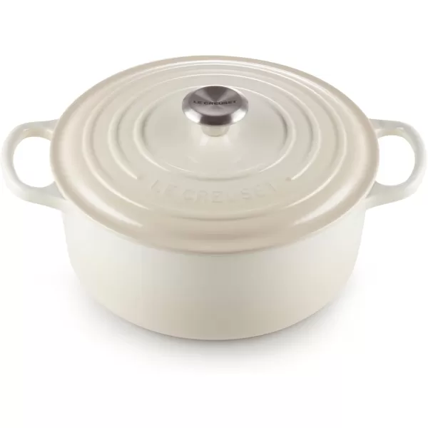 imageLe Creuset Enameled Cast Iron Signature Round Dutch Oven 55 qt OliveMeringue