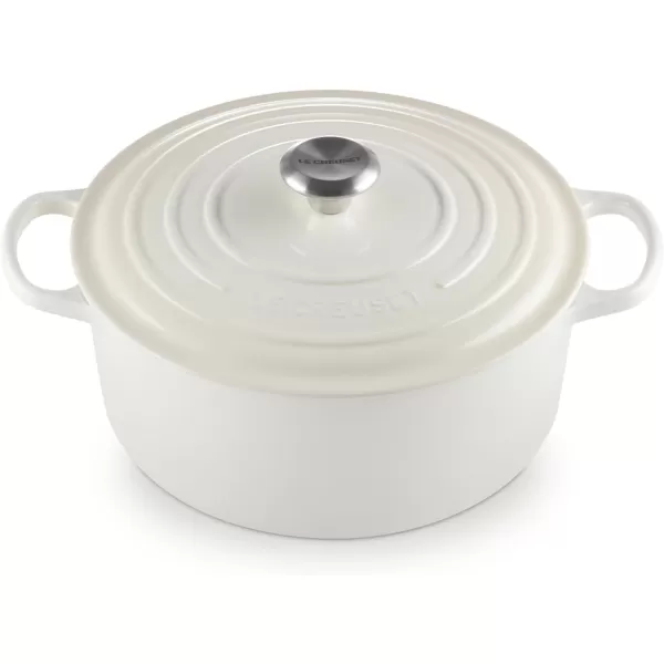 imageLe Creuset Enameled Cast Iron Signature Round Dutch Oven 55 qt OliveMeringue