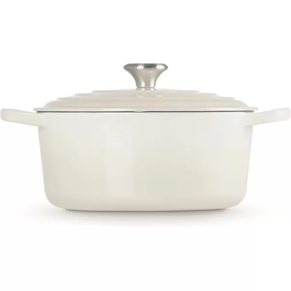imageLe Creuset Enameled Cast Iron Signature Round Dutch Oven 55 qt OliveMeringue
