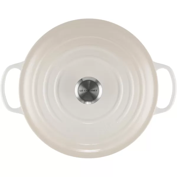 imageLe Creuset Enameled Cast Iron Signature Round Dutch Oven 55 qt OliveMeringue