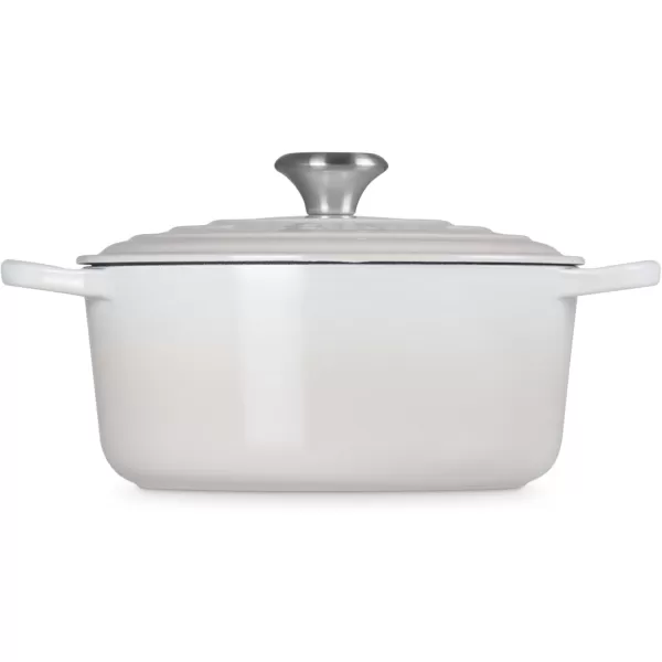 imageLe Creuset Enameled Cast Iron Signature Round Dutch Oven 55 qt OliveMeringue