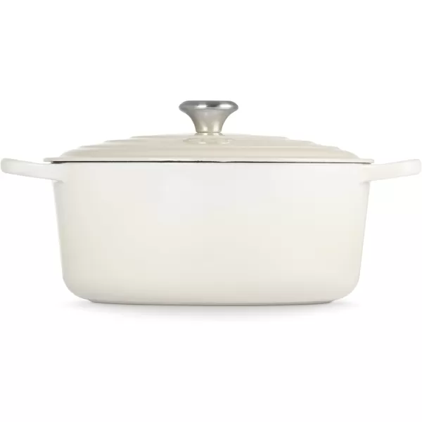 imageLe Creuset Enameled Cast Iron Signature Round Dutch Oven 55 qt OliveMeringue