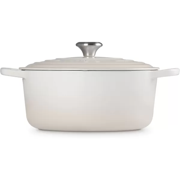 imageLe Creuset Enameled Cast Iron Signature Round Dutch Oven 55 qt OliveMeringue