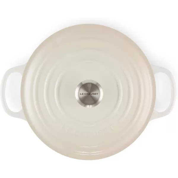 imageLe Creuset Enameled Cast Iron Signature Round Dutch Oven 55 qt OliveMeringue