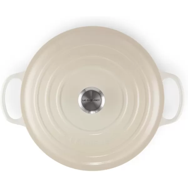 imageLe Creuset Enameled Cast Iron Signature Round Dutch Oven 55 qt OliveMeringue