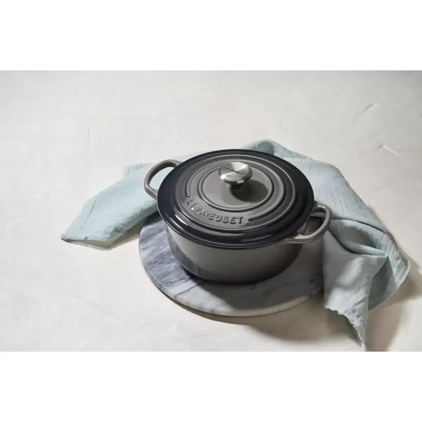 imageLe Creuset Enameled Cast Iron Signature Round Dutch Oven 55 qt OliveOyster