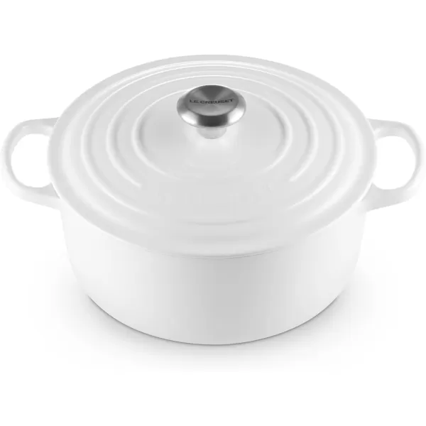 imageLe Creuset Enameled Cast Iron Signature Round Dutch Oven 55 qt OliveWhite
