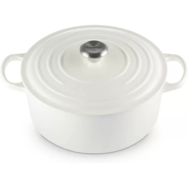 imageLe Creuset Enameled Cast Iron Signature Round Dutch Oven 55 qt OliveWhite