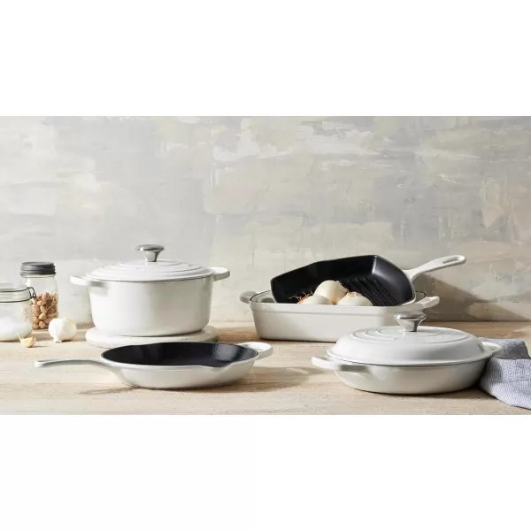 imageLe Creuset Enameled Cast Iron Signature Round Dutch Oven 55 qt OliveWhite