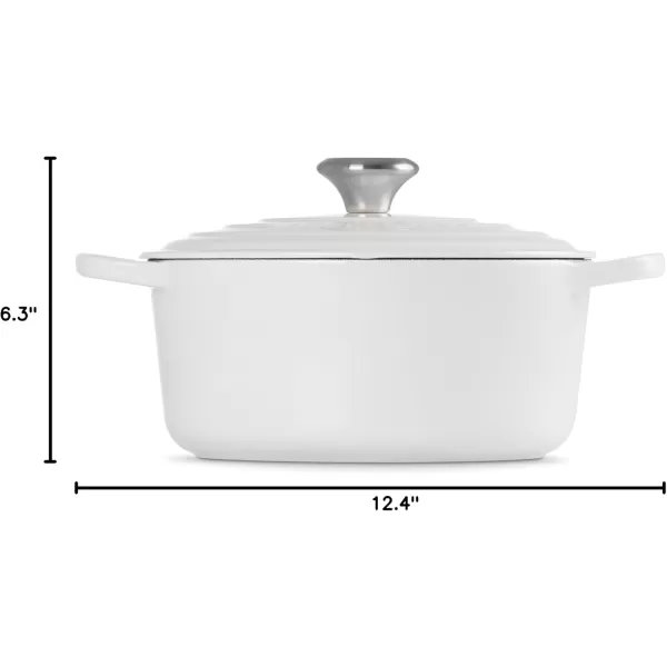 imageLe Creuset Enameled Cast Iron Signature Round Dutch Oven 55 qt OliveWhite