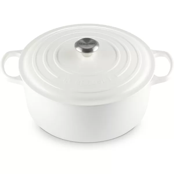 imageLe Creuset Enameled Cast Iron Signature Round Dutch Oven 55 qt OliveWhite