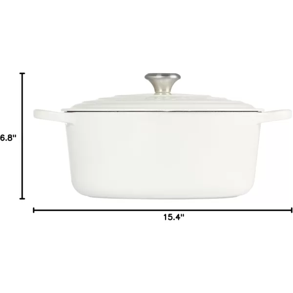 imageLe Creuset Enameled Cast Iron Signature Round Dutch Oven 55 qt OliveWhite