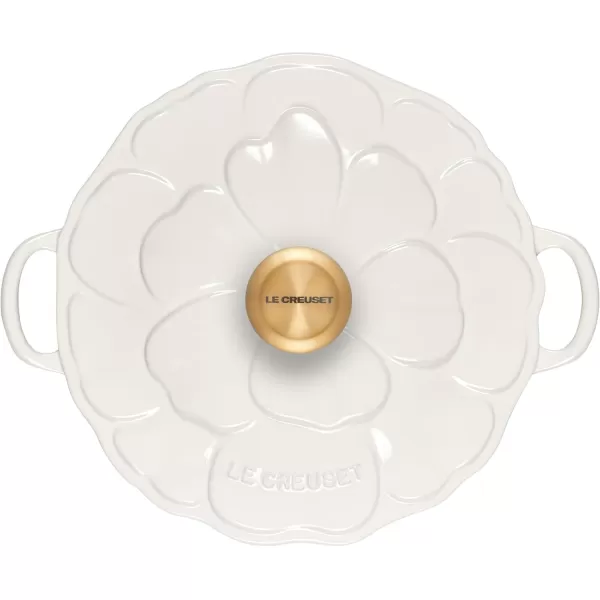 imageLe Creuset Signature Enameled Cast Iron Petal Braiser 225qt Shell PinkWhite