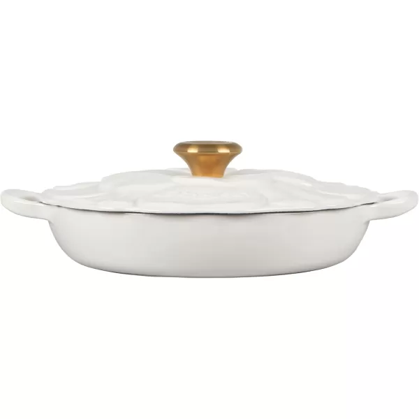 imageLe Creuset Signature Enameled Cast Iron Petal Braiser 225qt Shell PinkWhite