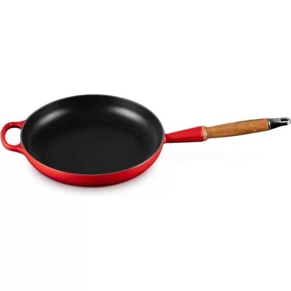 imageLe Creuset Enameled Cast Iron Alpine Wood Handle Fry Pan 1025quot LicoriceCerise