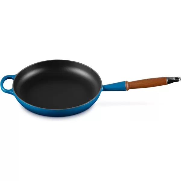 imageLe Creuset Enameled Cast Iron Alpine Wood Handle Fry Pan 1025quot LicoriceMarseille