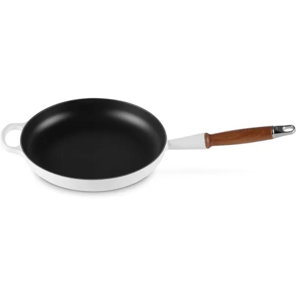 imageLe Creuset Enameled Cast Iron Alpine Wood Handle Fry Pan 1025quot LicoriceWhite