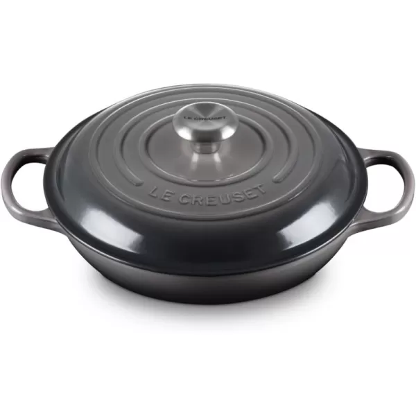 imageLe Creuset Enameled Cast Iron Signature Braiser 35 qt MarbleOyster