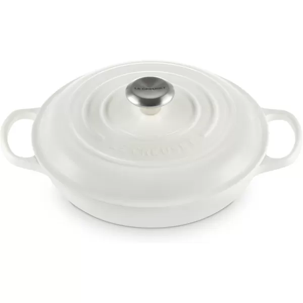 imageLe Creuset Enameled Cast Iron Signature Braiser 35 qt MarbleWhite
