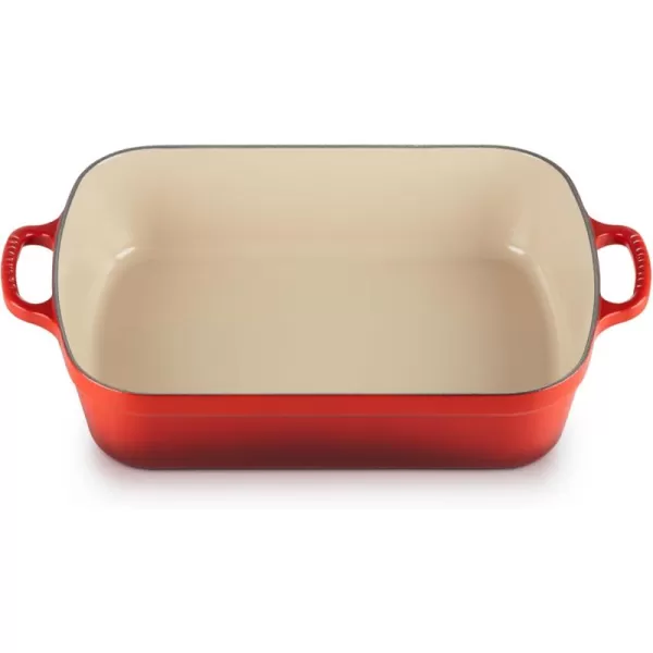 imageLe Creuset Enameled Cast Iron Signature Rectangular Roaster 525 qt 117quot x 168quot  WhiteCerise