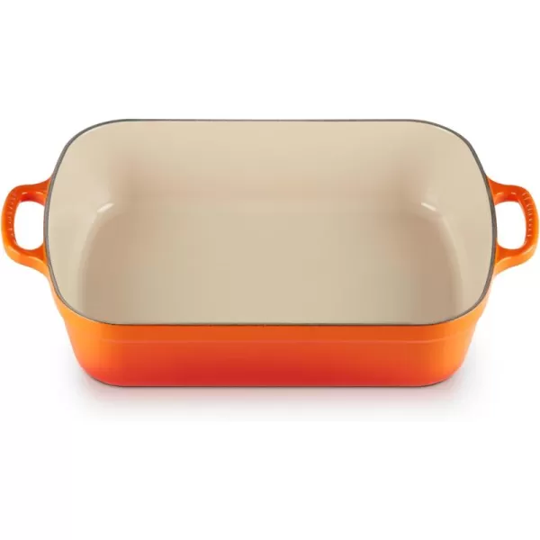 imageLe Creuset Enameled Cast Iron Signature Rectangular Roaster 525 qt 117quot x 168quot  WhiteFlame