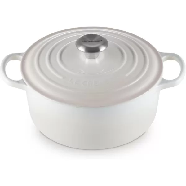 imageLe Creuset Enameled Cast Iron Signature Round Dutch Oven 55 qt OliveMeringue