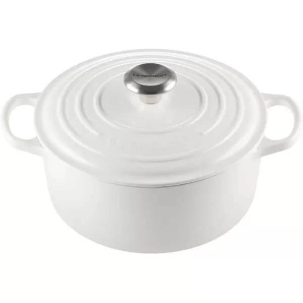 imageLe Creuset Enameled Cast Iron Signature Round Dutch Oven 55 qt OliveWhite