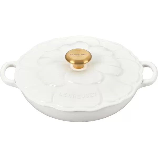 imageLe Creuset Signature Enameled Cast Iron Petal Braiser 225qt Shell PinkWhite