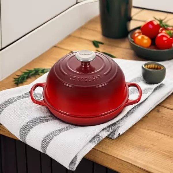 imageLe Creuset Enameled Cast Iron Bread Oven Sea SaltCerise