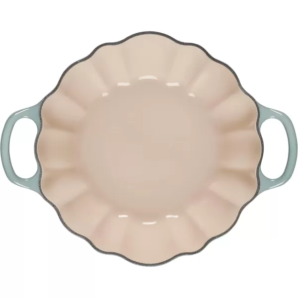 imageLe Creuset Enameled Cast Iron Figural Pumpkin Cocotte 4 qt White wCopper KnobSea Salt
