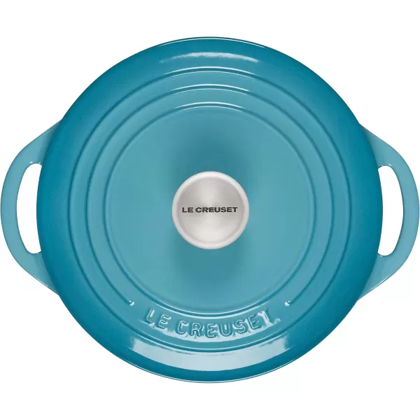 imageLe Creuset Enameled Cast Iron Shallow Round Oven 275 Qt FlameCaribbean