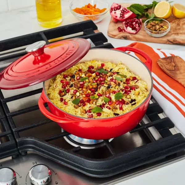 imageLe Creuset Enameled Cast Iron Shallow Round Oven 275 Qt FlameCerise