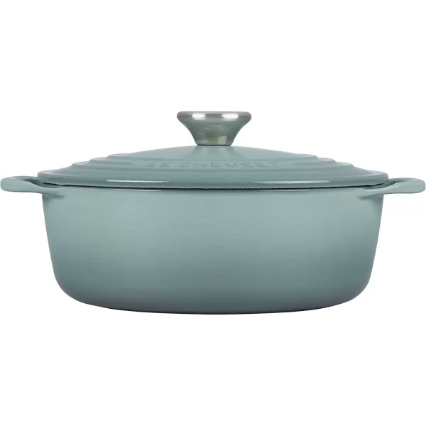 imageLe Creuset Enameled Cast Iron Shallow Round Oven 275 Qt FlameSea Salt