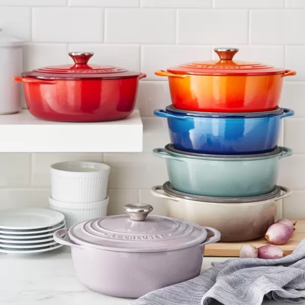 imageLe Creuset Enameled Cast Iron Shallow Round Oven 275 Qt FlameShallot