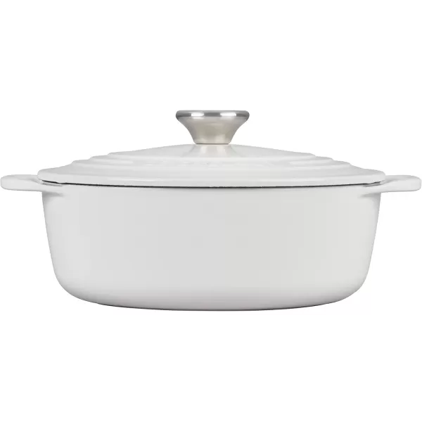 imageLe Creuset Enameled Cast Iron Shallow Round Oven 275 Qt FlameWhite