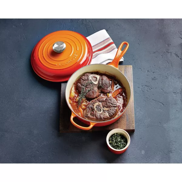 imageLe Creuset Enameled Cast Iron Signature Cassadou 375 qt WhiteFlame