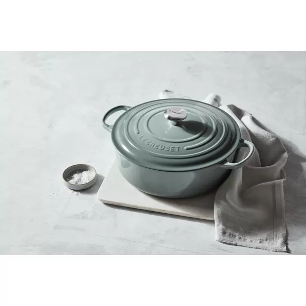 imageLe Creuset Enameled Cast Iron Signature Round Wide Dutch Oven 675 qt CeriseArtichaut